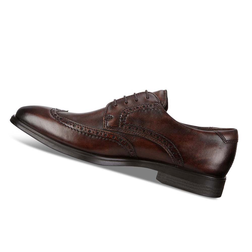 Ecco Melbourne Wingtip Tie Pensko Herre Brune | NO 523PJJ